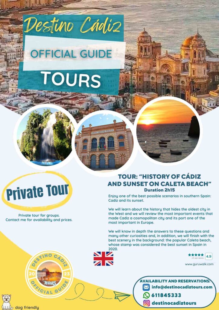 Private Tour Destination Cadiz HIstory Route Walking Tour Sightseeing Sunset Sunset Caleta Official Guide