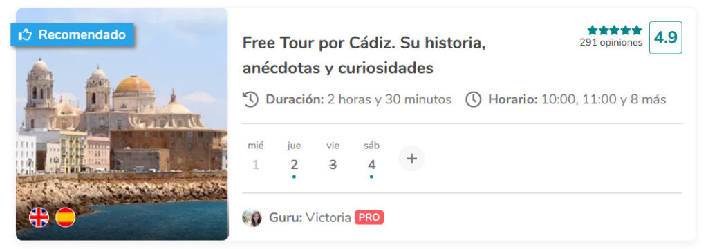 opinion reseña tour cadiz historico free guia oficial acreditada ruta paseo